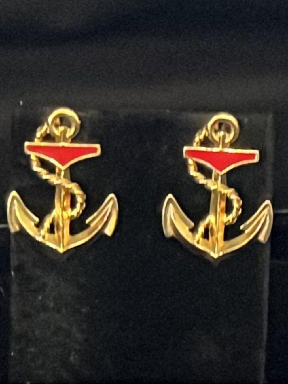 1990's Avon Gold Tone Anchor Earrings